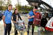 29 October 2015; Dublin footballers Jonny Cooper and Paddy Andrews with Roisin Daly from Kinsealy, Co. Dublin, who were in SuperValu, Knocklyon, today to launch SuperValu’s new Car and Home Insurance offering in partnership with AIG Insurance. The grocery retailer offers its loyal customers discounted rates for Car and Home Insurance with many great benefits such as breakdown assist as standard to help them get more out of life for less. The decision to offer insurance follows feedback from SuperValu’s 2.6 million weekly customers, that it was one of a number of services they would like to see offered by the grocery retailer. For more information on SuperValu Car and Home Insurance products log on to www.supervalu.ie/insurance. Supervalu, Knocklyon Road, Templeogue, Dublin. Picture credit: Matt Browne / SPORTSFILE