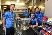 29 October 2015; Dublin footballers Jonny Cooper, John Small, Paddy Andrews and Michael Darragh MacAuley were in SuperValu, Knocklyon, today to launch SuperValu’s new Car and Home Insurance offering in partnership with AIG Insurance. The grocery retailer offers its loyal customers discounted rates for Car and Home Insurance with many great benefits such as breakdown assist as standard to help them get more out of life for less. The decision to offer insurance follows feedback from SuperValu’s 2.6 million weekly customers, that it was one of a number of services they would like to see offered by the grocery retailer. For more information on SuperValu Car and Home Insurance products log on to www.supervalu.ie/insurance. Supervalu, Knocklyon Road, Templeogue, Dublin. Picture credit: Matt Browne / SPORTSFILE