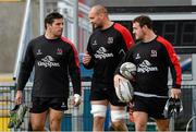 29 October 2015; Ulster's Ricky Lutton, Dan Tuohy and Rob Herring, arrive for squad training. Ulster Rugby Squad Training, Kingspan Stadium, Ravenhill Park, Belfast, Co. Antrim. Picture credit: Oliver McVeigh / SPORTSFILE