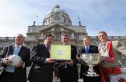 18 September 2008; An Taoiseach Brian Cowen T.D., with from left, former Kerry footballer Paidi O Se, Padraig McManus, ESB Chief Executive, Paraic Duffy, Ard Stiurthoir of the GAA, former Tyrone footballer Frank McGuigan and the Sam Maguire Cup. Cul Green Initiative, Government Buildings, Leinster House, Upper Merrion Street, Dublin. Picture credit: Pat Murphy / SPORTSFILE