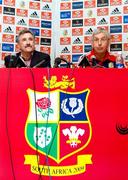 2 July 2009; Head coach Ian McGeechan, alongside team manager Gerald Davies, right, announces his squad during a British and Irish Lions Press Conference ahead of their 3rd test against South Africa on Saturday. Sandton Sun Hotel, Johannesburg, South Africa. Picture credit: Andrew Fosker / SPORTSFILE