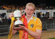 28 June 2009; Anrtrim captain, Conor McClelland, with the Danny McNaughton cup after the game. ESB Ulster Minor Hurling Championship Final, Anrtrim v Derry, Casement Park, Belfast, Co. Antrim. Picture credit: Oliver McVeigh / SPORTSFILE *** Local Caption ***