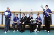 27 January 2009; Ard Stiurthoir of the GAA Paraic Duffy and Sean Healy, Managing Director Sales Business Banking, Ulster Bank, with college and intercounty football and hurling stars, from left, Mark Vaughan, DIT / Dublin, Justin McMahon, St. Mary's Belfast / Tyrone, TJ Reid, Waterford IT / Kilkenny, Richie Hogan, St. Patricks College / Kilkenny, the Sigerson Cup and the Fitzgibbon Cup at the launch of the 2009 Ulster Bank Higher Education Championship. Croke Park, Dublin. Picture credit: Pat Murphy / SPORTSFILE