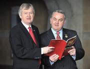 24 March 2009; GAA director general Paraic Duffy, left, with GAA President Nickey Brennan after the launch of the GAA annual report. GAA Museum, Croke Park, Dublin. Picture credit: David Maher / SPORTSFILE