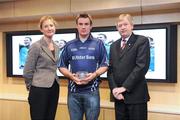 27 April 2009; Some of the country's finest up and coming GAA footballers and hurlers gathered in Dublin for the Ulster Bank Rising Star Awards. Having been selected from the 2009 Higher Education Championships, the top students were honoured at a reception held in Ulster Bank's Group Centre, in Dublin. Kieran Joyce, UL and Kilkenny, receives his award from Ard Stiurthoir of the GAA Paraic Duffy and Sarah Dempsey, Head of Sponsorship and Corporate Responsibility, Ulster Bank. Ulster Bank, George’s Quay, Dublin. Picture credit: Stephen McCarthy / SPORTSFILE