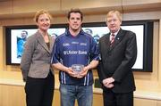 27 April 2009; Some of the country's finest up and coming GAA footballers and hurlers gathered in Dublin for the Ulster Bank Rising Star Awards. Having been selected from the 2009 Higher Education Championships, the top students were honoured at a reception held in Ulster Bank's Group Centre, in Dublin. Shane O'Neill, UCC and Cork, receives his award from Ard Stiurthoir of the GAA Paraic Duffy and Sarah Dempsey, Head of Sponsorship and Corporate Responsibility, Ulster Bank. Ulster Bank, George’s Quay, Dublin. Picture credit: Stephen McCarthy / SPORTSFILE