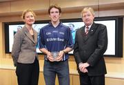 27 April 2009; Some of the country's finest up and coming GAA footballers and hurlers gathered in Dublin for the Ulster Bank Rising Star Awards. Having been selected from the 2009 Higher Education Championships, the top students were honoured at a reception held in Ulster Bank's Group Centre, in Dublin. Seamus Hickey, UL and Limerick, receives his award from Ard Stiurthoir of the GAA Paraic Duffy and Sarah Dempsey, Head of Sponsorship and Corporate Responsibility, Ulster Bank. Ulster Bank, George’s Quay, Dublin. Picture credit: Stephen McCarthy / SPORTSFILE