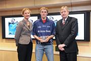 27 April 2009; Some of the country's finest up and coming GAA footballers and hurlers gathered in Dublin for the Ulster Bank Rising Star Awards. Having been selected from the 2009 Higher Education Championships, the top students were honoured at a reception held in Ulster Bank's Group Centre, in Dublin. Shane Burke, UCC and Tipperary, receives his award from Ard Stiurthoir of the GAA Paraic Duffy and Sarah Dempsey, Head of Sponsorship and Corporate Responsibility, Ulster Bank. Ulster Bank, George’s Quay, Dublin. Picture credit: Stephen McCarthy / SPORTSFILE