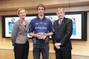 27 April 2009; Some of the country's finest up and coming GAA footballers and hurlers gathered in Dublin for the Ulster Bank Rising Star Awards. Having been selected from the 2009 Higher Education Championships, the top students were honoured at a reception held in Ulster Bank's Group Centre, in Dublin. Bill Beckett, UCC and Kilkenny, receives his award from Ard Stiurthoir of the GAA Paraic Duffy and Sarah Dempsey, Head of Sponsorship and Corporate Responsibility, Ulster Bank. Ulster Bank, George’s Quay, Dublin. Picture credit: Stephen McCarthy / SPORTSFILE