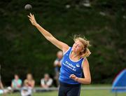 28 June 2009; Claire Fitzgerald, Tralee Harriers AC, on her way to winning the Junior Women's Shott Putt final event at the AAI Woodies DIY Junior & U23 Track & Field Championships, Tullamore, Co. Offaly. Picture credit: Pat Murphy / SPORTSFILE