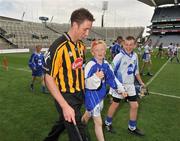 30 June 2009; Kilkenny's Michael Fennelly meets some players from the Monaghan Hurling Development Team ahead of the GAA Hurling Leinster Senior Championship Final on Sunday July 5th. Croke Park, Dublin. Picture credit: Brian Lawless / SPORTSFILE