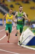 30 October 2015; Ireland's Michael McKillop, right, from Glengormley, Co. Antrim, in action alongside eventual second place finisher Australia's Brad Scott, during the Men's 1500m T37 final, in which he finished first with a time of 4:16.19. IPC Athletics World Championships. Doha, Qatar. Picture credit: Marcus Hartmann / SPORTSFILE