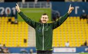 30 October 2015; Ireland's Michael McKillop, from Glengormley, Co. Antrim, celebrates after coming first in his Men's 1500m T37 final with a time of 4:16.19. IPC Athletics World Championships. Doha, Qatar. Picture credit: Marcus Hartmann / SPORTSFILE
