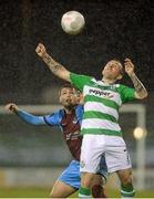 30 October 2015; Gary McCabe, Shamrock Rovers, in action against Gerald Pender, Drogheda United. SSE Airtricity League Premier Division, Shamrock Rovers v Drogheda United, Tallaght Stadium, Tallaght, Co. Dublin. Picture credit: Seb Daly / SPORTSFILE