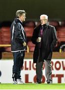 30 October 2015; Limerick FC manager Martin Russell with  Limerick FC chairman Pat O'Sullivan. SSE Airtricity League Premier Division, Sligo Rovers v Limerick FC, The Showgrounds, Sligo. Picture credit: David Maher / SPORTSFILE