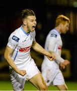 30 October 2015; Jamie Doyle, UCD, celebrates after scoring his side's first goal. SSE Airtricity League First Division Promotion / Relegation Play-off, Second Leg, Finn Harps v UCD, Finn Park, Ballybofey, Co. Donegal. Picture credit: Oliver McVeigh / SPORTSFILE