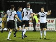 30 October 2015; Dundalk's Richie Towell, right, celebrates after scoring his side's fourth goal. SSE Airtricity League Premier Division, Dundalk v Bray Wanderers, Oriel Park, Dundalk, Co. Louth. Photo by Sportsfile