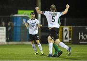 30 October 2015; Dundalk's Richie Towell, left, celebrates after scoring his side's fourth goal. SSE Airtricity League Premier Division, Dundalk v Bray Wanderers, Oriel Park, Dundalk, Co. Louth. Photo by Sportsfile