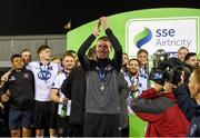 30 October 2015; Dundalk manager Stephen Kenny celebrates after the game. SSE Airtricity League Premier Division, Dundalk v Bray Wanderers, Oriel Park, Dundalk, Co. Louth. Photo by Sportsfile