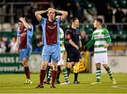 30 October 2015; Alan Byrne, Drogheda United, reacts to the final whistle confirming his team's relegation after their loss to Shamrock Rovers. SSE Airtricity League Premier Division, Shamrock Rovers v Drogheda United, Tallaght Stadium, Tallaght, Co. Dublin. Picture credit: Seb Daly / SPORTSFILE
