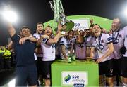 30 October 2015; The Dundalk team celebrate with the trophy after the game. SSE Airtricity League Premier Division, Dundalk v Bray Wanderers, Oriel Park, Dundalk, Co. Louth. Photo by Sportsfile