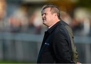 31 October 2015; Gordon Elliott, trainer of the winning Don Cossack, watching the race on the big screen on the track during the JN Wine.com Champion Steeplechase grade 1 race. Horse Racing at Down Royal, Co. Down. Picture credit: Oliver McVeigh / SPORTSFILE