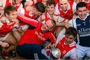 31 October 2015; Cuala manager Mattie Kenny celebrates with his players after the game. Dublin County Senior Hurling Championship Final, Cuala v St Jude's. Parnell Park, Donnycarney, Dublin. Picture credit: Piaras Ó Mídheach / SPORTSFILE