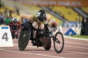 31 October 2015; Ireland's John McCarthy, from Dunmanway, Co. Cork, competes in the Men's 400m T51 final. IPC Athletics World Championships. Doha, Qatar. Picture credit: Marcus Hartmann / SPORTSFILE