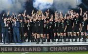 31 October 2015; New Zealand captain Richie McCaw lifts the Webb Ellis Cup surrounded by team-mates. 2015 Rugby World Cup Final, New Zealand v Australia. Twickenham Stadium, Twickenham, London, England. Picture credit: Stephen McCarthy / SPORTSFILE