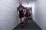 1 November 2015; Barry Kehoe, Oulart the Ballagh captain, leads the team out from their dressing room. AIB Leinster GAA Hurling Senior Club Championship, Quarter-Final, Clough Ballacolla v Oulart the Ballagh. O'Moore Park, Portlaoise, Co. Laois. Picture credit: David Maher / SPORTSFILE