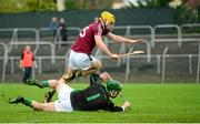 1 November 2015; Anthony Price, Clonkill, is fouled for a penalty by St. Mullins goalkeeper Kevin Kehoe, that was scored by Brendan Murtagh. AIB Leinster GAA Hurling Senior Club Championship, Quarter-Final, St. Mullins v Clonkill. Netwatch Dr Cullen Park, Carlow. Picture credit: Piaras Ó Mídheach / SPORTSFILE