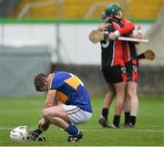 1 November 2015; A dejected Canice Coonan, Clough Ballacolla, at the end of the game. AIB Leinster GAA Hurling Senior Club Championship, Quarter-Final, Clough Ballacolla v Oulart the Ballagh. O'Moore Park, Portlaoise, Co. Laois. Picture credit: David Maher / SPORTSFILE