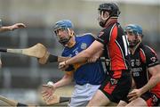 1 November 2015; Michael McEvoy, Clough Ballacolla, in action against Peter Murphy, Oulart the Ballagh. AIB Leinster GAA Hurling Senior Club Championship, Quarter-Final, Clough Ballacolla v Oulart the Ballagh. O'Moore Park, Portlaoise, Co. Laois. Picture credit: David Maher / SPORTSFILE