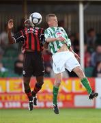 3 July 2009; Joseph Ndo, Bohemians, in action against Dave O'Neill, Bray Wanderers. League of Ireland Premier Division, Bray Wanderers v Bohemians, Carlisle Grounds, Bray, Co. Wicklow. Picture credit: Stephen McCarthy / SPORTSFILE