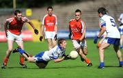 4 July 2009; David Savage and Niall McKeown, Monaghan, in action against James Donnelly and Robbie Tasker, Armagh. ESB Ulster Minor Football Championship Semi  Final, Monaghan v Armagh, St. Tighearnach's Park, Clones, Co. Monaghan. Picture credit: Oliver McVeigh / SPORTSFILE