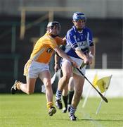 4 July 2009; Willie Hyland, Laois, in action against Seán Delargy, Antrim. GAA Hurling All-Ireland Senior Championship, Phase 1, Laois v Antrim, O'Moore Park, Portlaoise, Co. Laois. Picture credit: Stephen McCarthy / SPORTSFILE