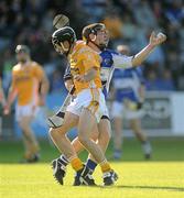 4 July 2009; Colin Delaney, Laois, in action against Ciarán Herron, Antrim. GAA Hurling All-Ireland Senior Championship, Phase 1, Laois v Antrim, O'Moore Park, Portlaoise, Co. Laois. Picture credit: Stephen McCarthy / SPORTSFILE