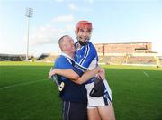 4 July 2009; Laois manager Niall Rigney celebrates with Michael McEvoy after their side's victory. GAA Hurling All-Ireland Senior Championship Phase 1, Laois v Antrim, O'Moore Park, Portlaoise, Co. Laois. Picture credit: Stephen McCarthy / SPORTSFILE