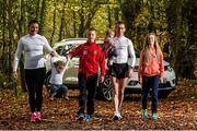 2 November 2015; Race walker Rob Heffernan, Ireland's longest serving Olympian, kick-starts his 'Road to Rio' training programme for his fifth Olympic Games with the backing of Nissan. Rob and his wife Marian, who is also his high performance coach, have a tradition of starting Day 1 of his Olympic Games training programme on the first Monday in November with a 10km training walk in Cork. Nissan are to supply Rob and Marian with a Nissan X-Trail as new brand ambassadors. Also pictured are their children Regan, aged 21 months,  Tara, aged 7 months, Meghan, age 12, and Cathal, age 10. Fota Island Resort Hotel, Cork. Picture credit: Stephen McCarthy / SPORTSFILE