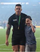 31 October 2015; Supporter Charlie Line with Sonny Bill Williams, New Zealand. 2015 Rugby World Cup Final, New Zealand v Australia. Twickenham Stadium, Twickenham, London, England. Picture credit: Stephen McCarthy / SPORTSFILE