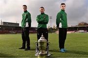 2 November 2015; Cork City players from left, Kevin O'Connor, Liam Kearney and Gavan Holohan during a media day. Cork City media day ahead of Irish Daily Mail FAI Cup Final. Turners Cross, Cork. Picture credit: David Maher / SPORTSFILE