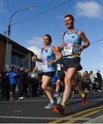 29 October 2017; Ian, right, and Niamh Reddican from Naas make their way through Chapelizod during the SSE Airtricity Dublin Marathon 2017. 20,000 runners took to the Fitzwilliam Square start line to participate in the 38th running of the SSE Airtricity Dublin Marathon, making it the fifth largest marathon in Europe. Photo by David Fitzgerald/Sportsfile