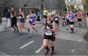 29 October 2017; Eileen Downey from Robertstown makes her way past the Kilmainham Jail during the SSE Airtricity Dublin Marathon 2017. 20,000 runners took to the Fitzwilliam Square start line to participate in the 38th running of the SSE Airtricity Dublin Marathon, making it the fifth largest marathon in Europe. Photo by David Fitzgerald/Sportsfile