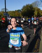 29 October 2017; Claire McGonagle from Belfast makes her way through Castleknock during the SSE Airtricity Dublin Marathon 2017. 20,000 runners took to the Fitzwilliam Square start line to participate in the 38th running of the SSE Airtricity Dublin Marathon, making it the fifth largest marathon in Europe. Photo by David Fitzgerald/Sportsfile