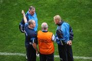 5 July 2009; Dublin manager Anthony Daly in conversation with selectors, from left, Vincent Teehan, Ciarán Hetherton and Richard Stakelum. GAA Hurling Leinster Senior Championship Final, Kilkenny v Dublin, Croke Park, Dublin. Picture credit: Stephen McCarthy / SPORTSFILE