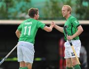 7 July 2009; Ireland's John Jermyn celebrates his side's first goal with team-mate Eugene Magee, right. FIH Champions Challenge II, National Hockey Stadium, UCD, Belfield, Dublin. Picture credit: Pat Murphy / SPORTSFILE