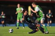 7 July 2009; Colin Healy, Cork City, evades the challenge of Stuart Byrne, St Patrick's Athletic. League of Ireland Premier Division, Cork City v St Patrick's Athletic, Turners Cross, Cork. Picture credit: Brendan Moran / SPORTSFILE