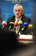 8 July 2009; Uachtarán Chumann Lúthchleas Gael Criostóir Ó Cuana at a press conference where the GAA outlined their position on formal recognition of the GPA. Croke Park, Dublin. Picture credit: Stephen McCarthy / SPORTSFILE *** Local Caption ***