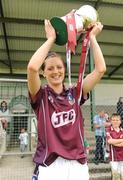 5 July 2009; Galway captain Annette Clarke holds aloft the CBE cup. TG4 Ladies Football Connacht Senior Championship Final, Mayo v Galway, O’Hara’s Pitch, Charlestown, Co. Mayo. Photo by Sportsfile