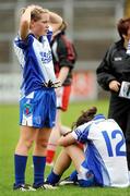5 July 2009; A dejected Ciara McAnespie and Cathriona McConnell, Monaghan, at the end of the game. TG4 Ladies Football Ulster Senior Championship Final, Monaghan v Tyrone, Breffini Park, Cavan. Picture credit: Oliver McVeigh / SPORTSFILE